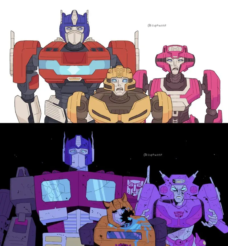 变形金刚,Transformers,漫画,动画,美漫,美国动画,科幻,擎天柱,大黄蜂,艾丽塔,博派,image,image漫画,绘画,推特