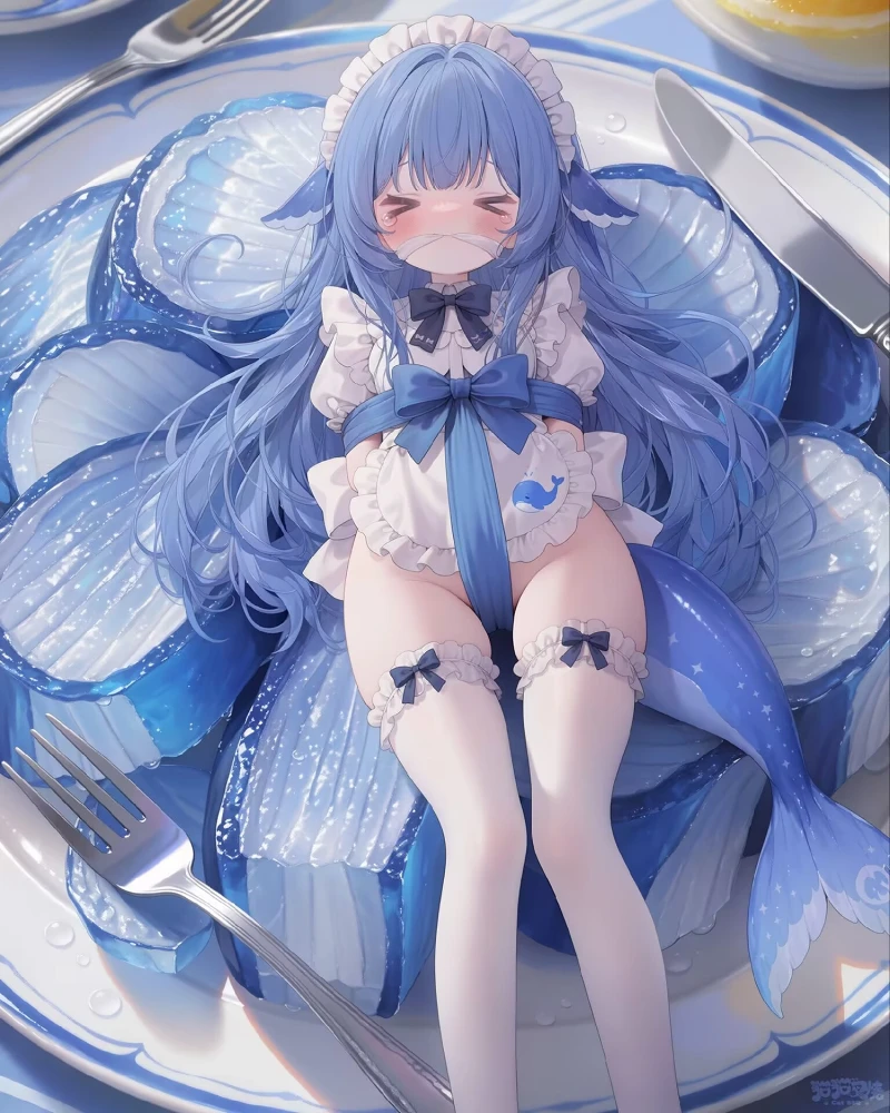 DeepSeek,鲸鱼娘,蓝色大肥鱼,初音未来,可爱,女仆,梗图