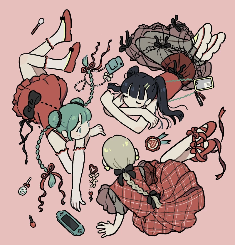 pixiv,二次元,绘画,壁纸,线条,简约,美少女