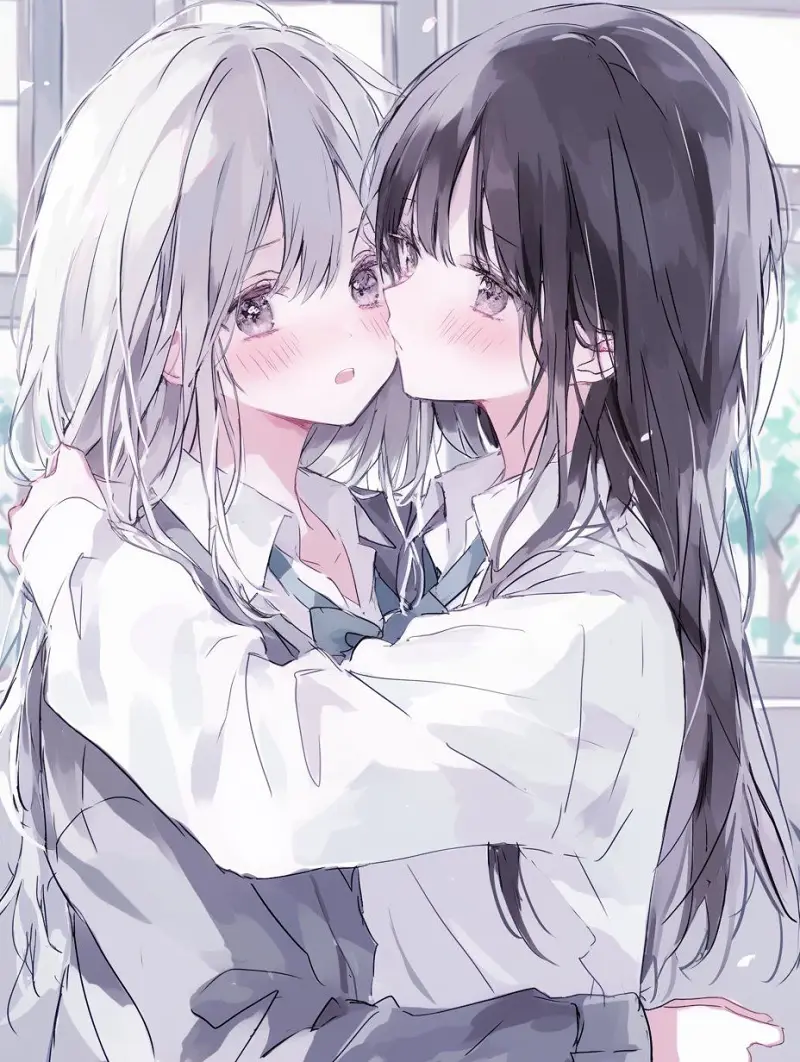 M站美图,插画,百合