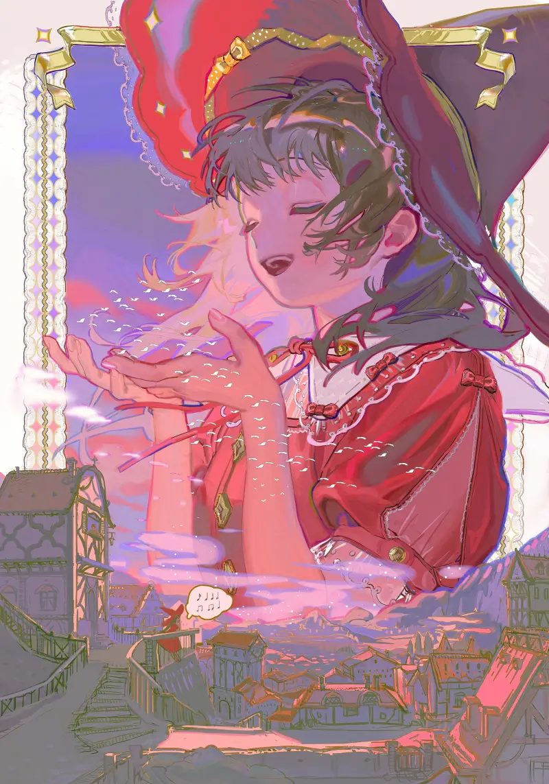 二次元,二次元美图,二次元壁纸,女巫,绘画,ACG,美图,壁纸,插画,动漫少女