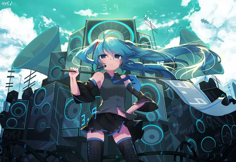 美图,hatsunemiku,初音未来,千夜,vocaloid,二次元,壁纸