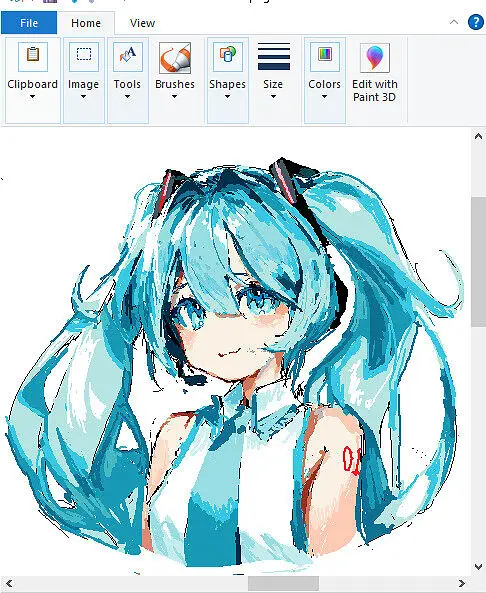 大佬用Win自带的画图画Miku
