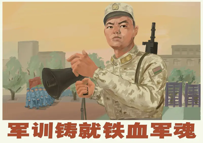军训,绘画作业