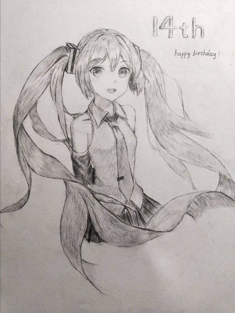 绘画创作,初音ミク,初音绘画