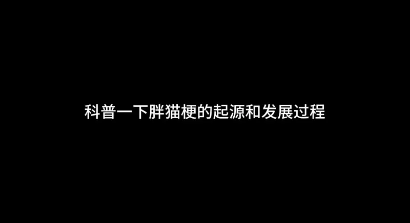 【科普向】胖猫梗起源和发展过程