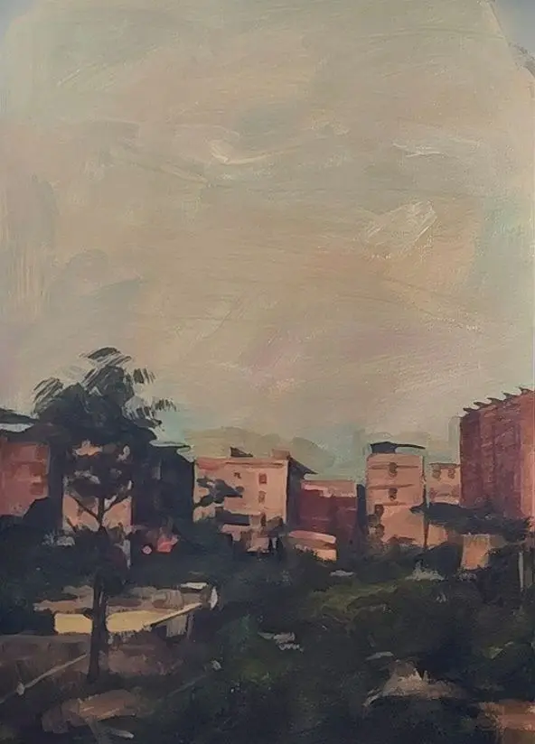 色彩练习,绘画,手绘,速涂,丙烯风景,色彩
