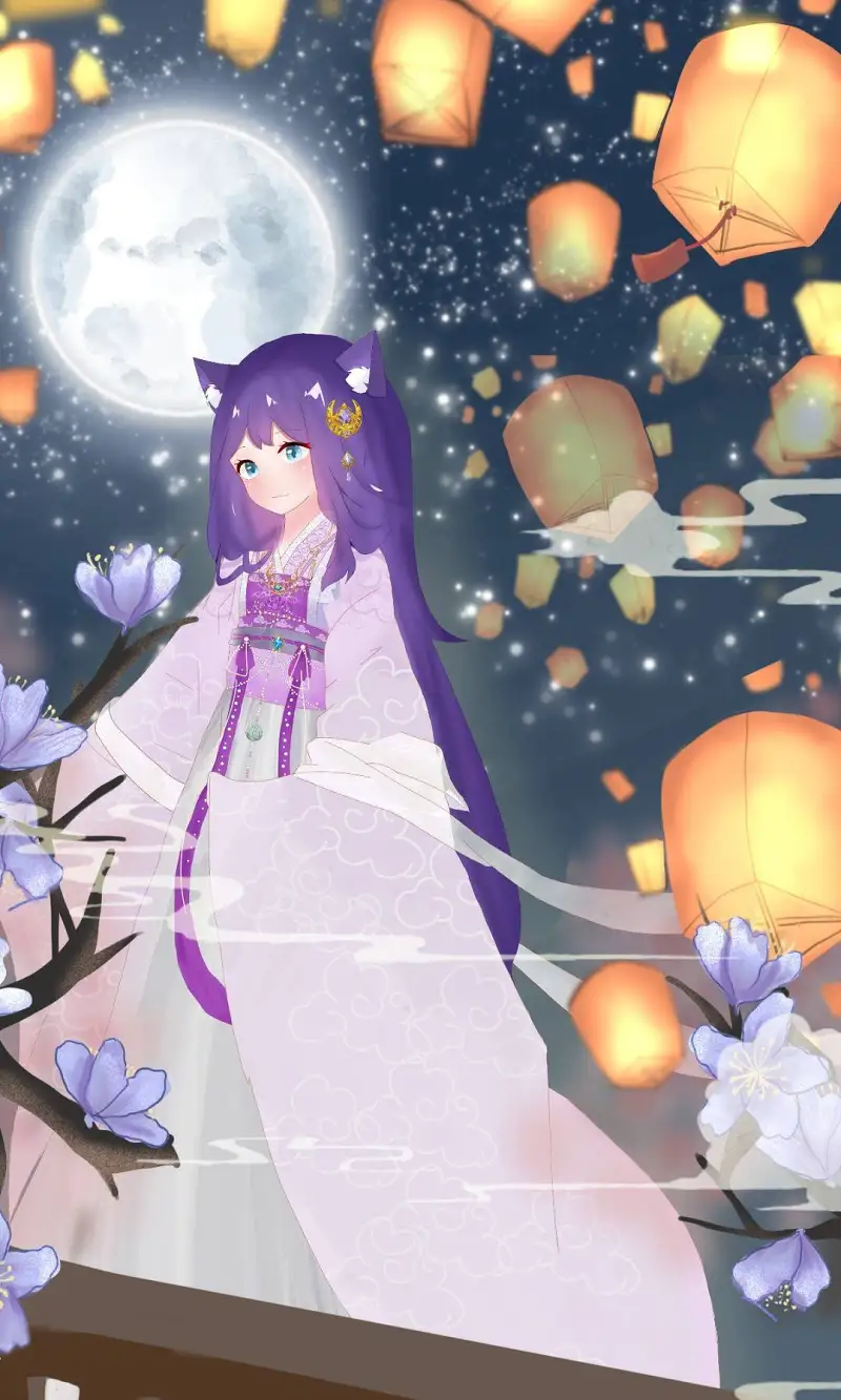 绘画创作,中秋节,站娘,中秋节喵奈投稿