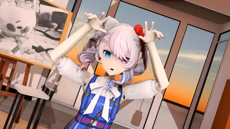 【MMD】Iなんです夕阳下的白毛猫耳miku(｡•̀ᴗ-)✧