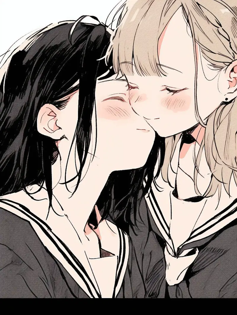 M站美图,插画,百合