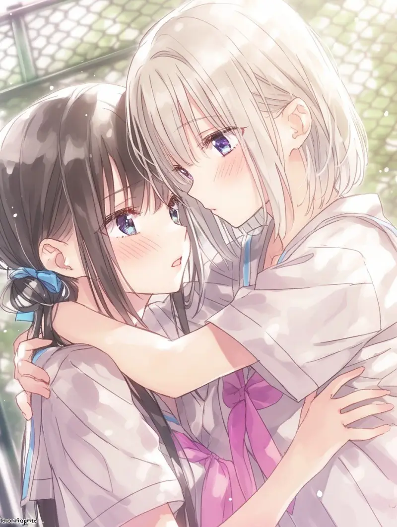 M站美图,插画,百合