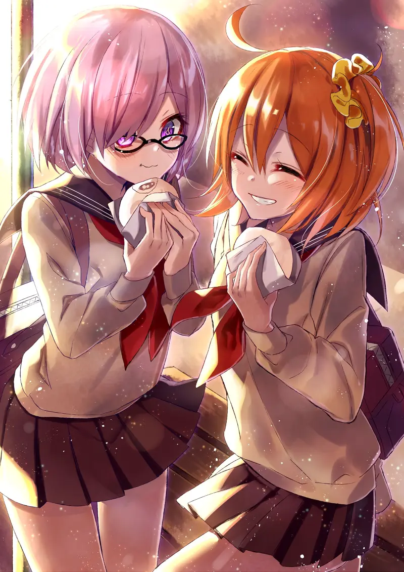 FATE,FGO,命运之夜,藤丸立香,玛修基列莱特,动漫壁纸,动漫美图,美图,壁纸,绘画