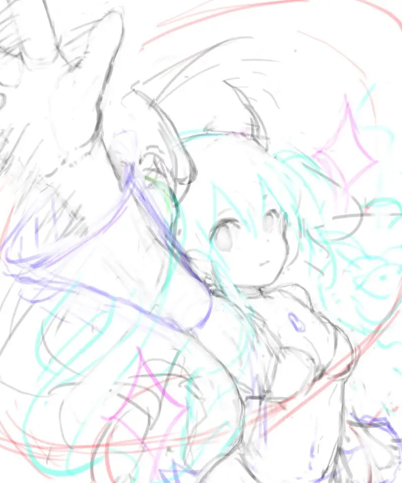 绘画创作,初音未来,明日方舟
