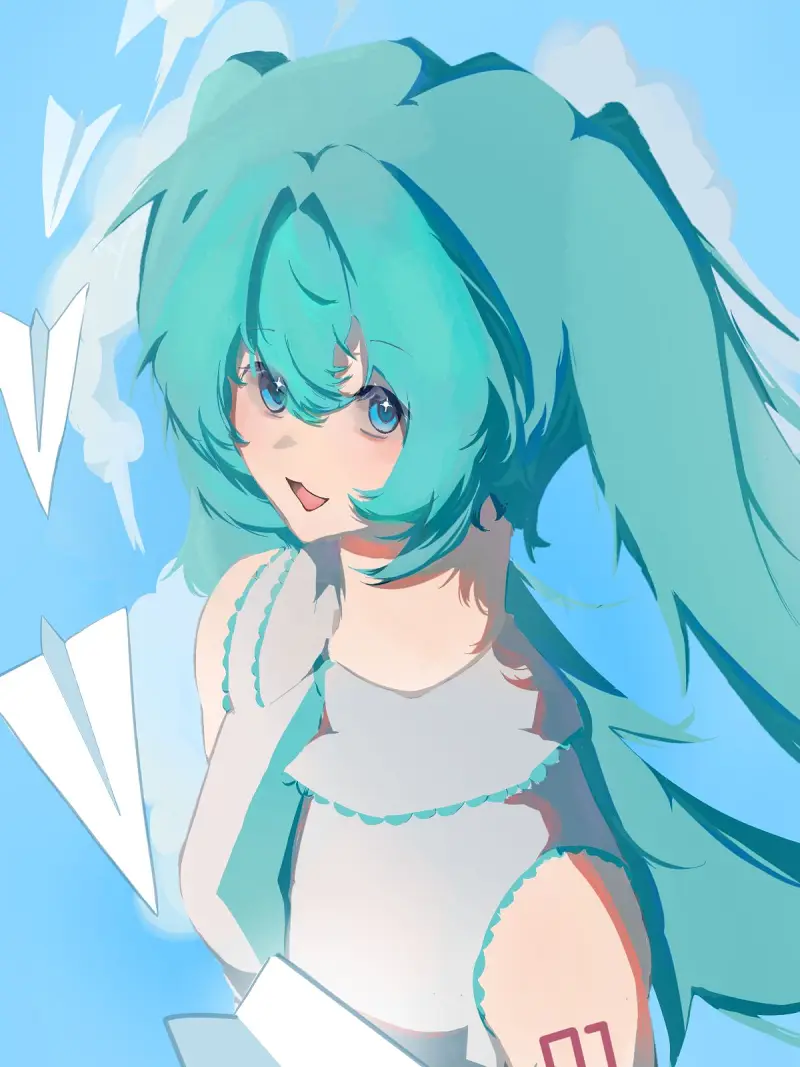 初音未来,板绘,绘画