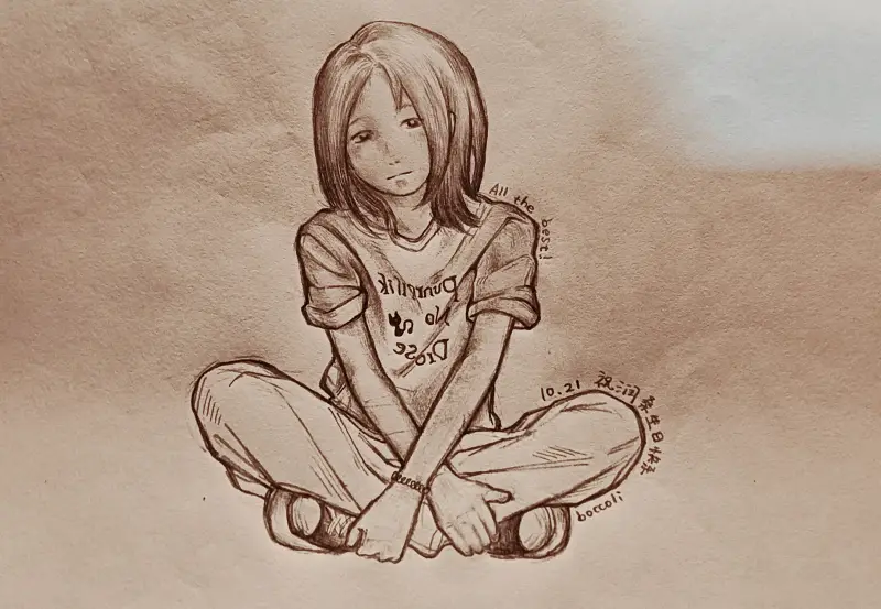 画了高三喜欢的女孩(*๓´╰╯`๓)