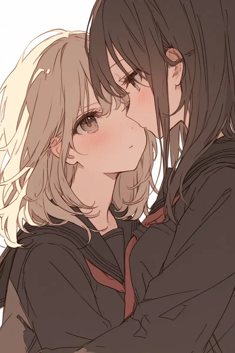 M站美图,插画,百合