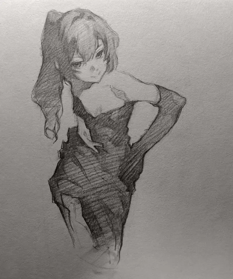 绘画,动漫,手绘,速写,摸鱼